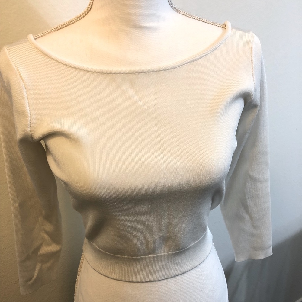 White Bebe crop top